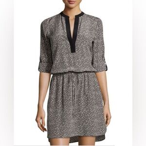 Vince Tunic Monochrome Long Sleeve Dress Size Small